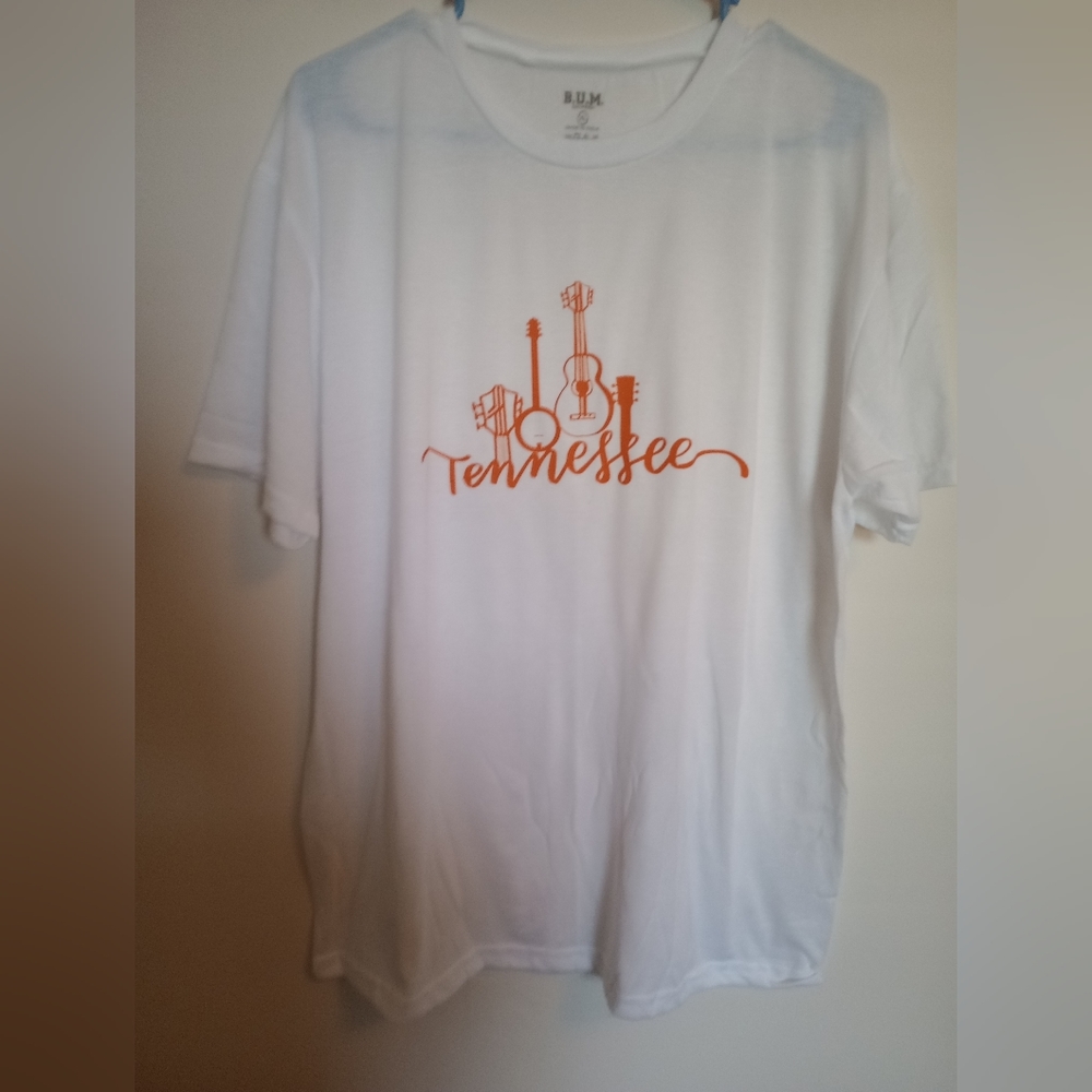 New BUM Unisex Size Large White Tennessee Short Sleeve Tshirt